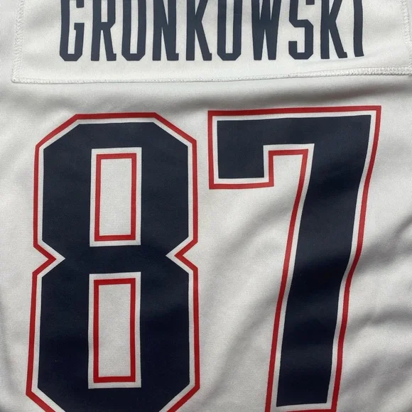 NFL Kids Patriots Jersey - White and Navy - Picture 4 of 4